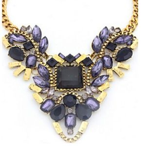 Women's Black Crystal Pendant Necklace